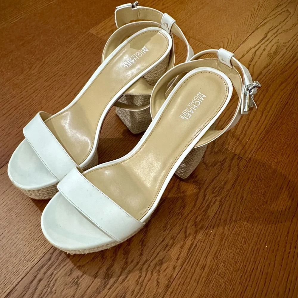 Only worn once! Michael Kors Ashton Espadrille High Heel Platform Sandals - Picture 13 of 14